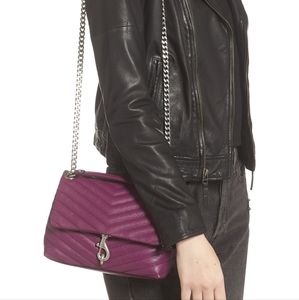 Rebecca Minkoff Edie Flap Crossbody Handbag In the color Pinot Noir